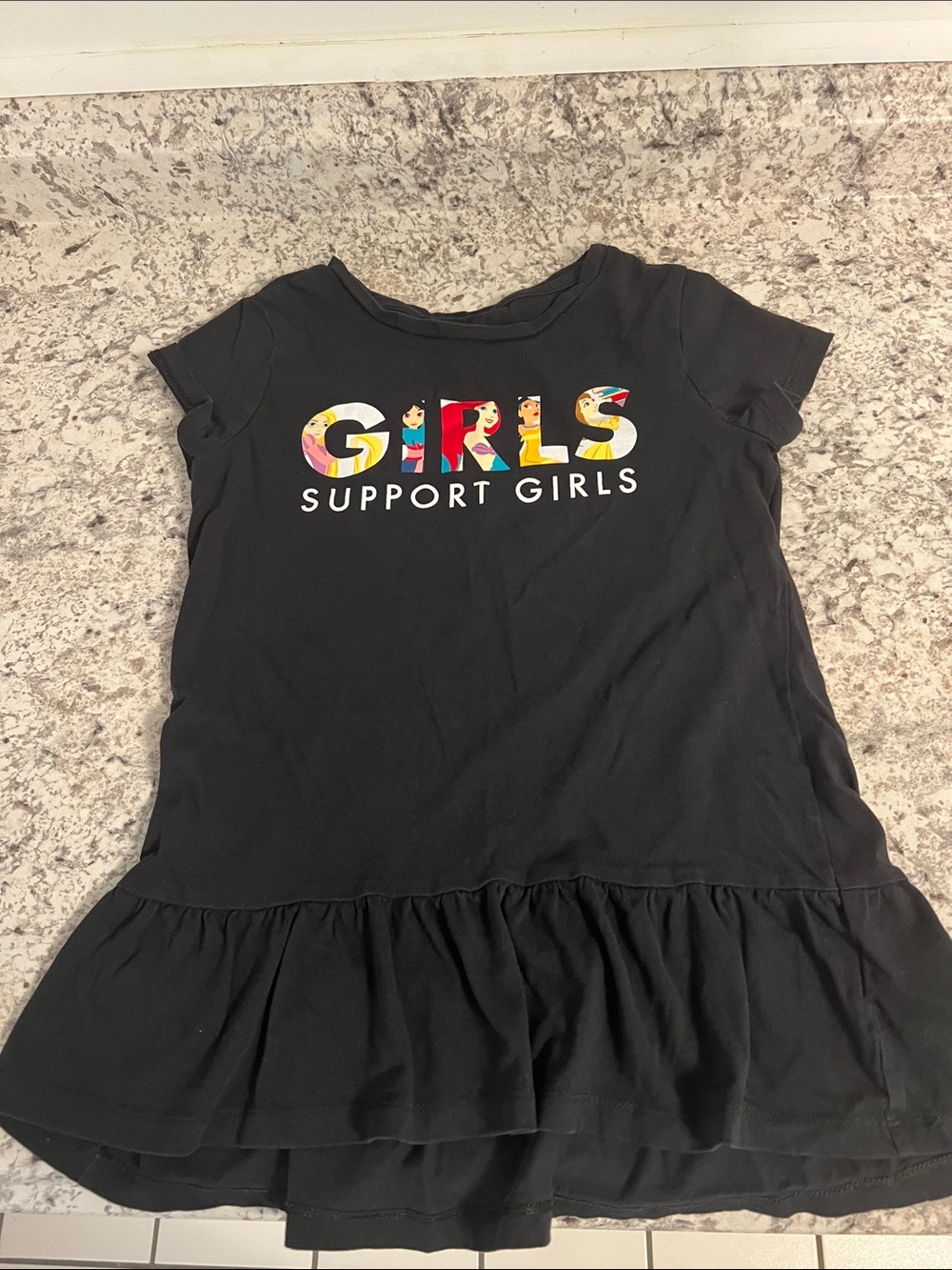 Girls Support Girls Black Short Sleeve Tee